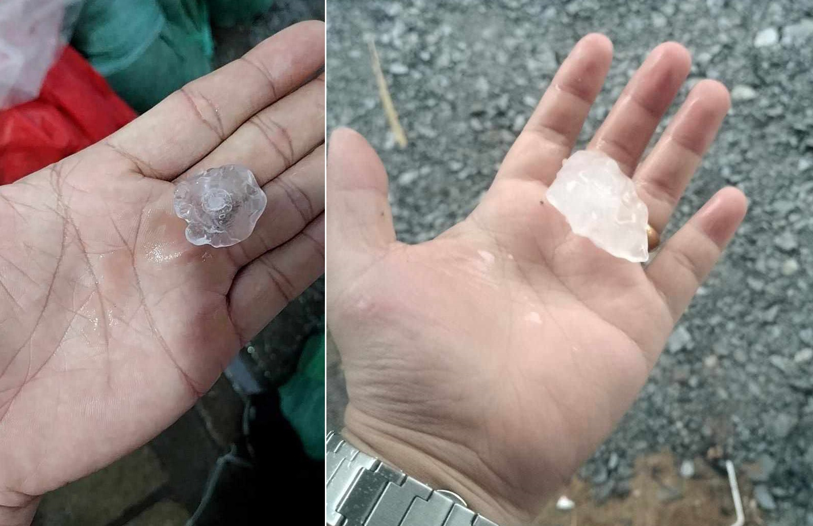 Có thể dự báo mưa đá từ sớm hay không?- Ảnh 1. Mưa đá tại Bình Dương chiều 14-6 - Ảnh: B.Đ.